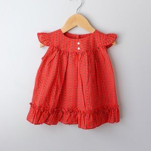 Vintage Alexis Floral Print Ruffle Short Sleeve Dress